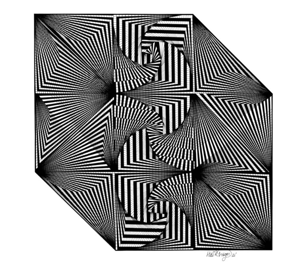 Psycho-Dellic Tinta Sobre Pergaminho 35,56 x 43,18 cm