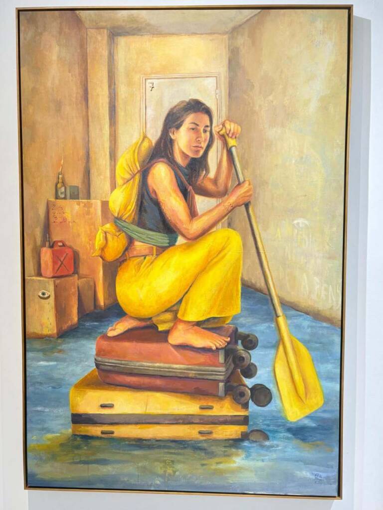 Obra: "Quando a água vem" Pintura sobre tela / tamanho150x 100 cm. R$ 28.000 María Peña Coto Artista espanhola Reside em Paris 2025