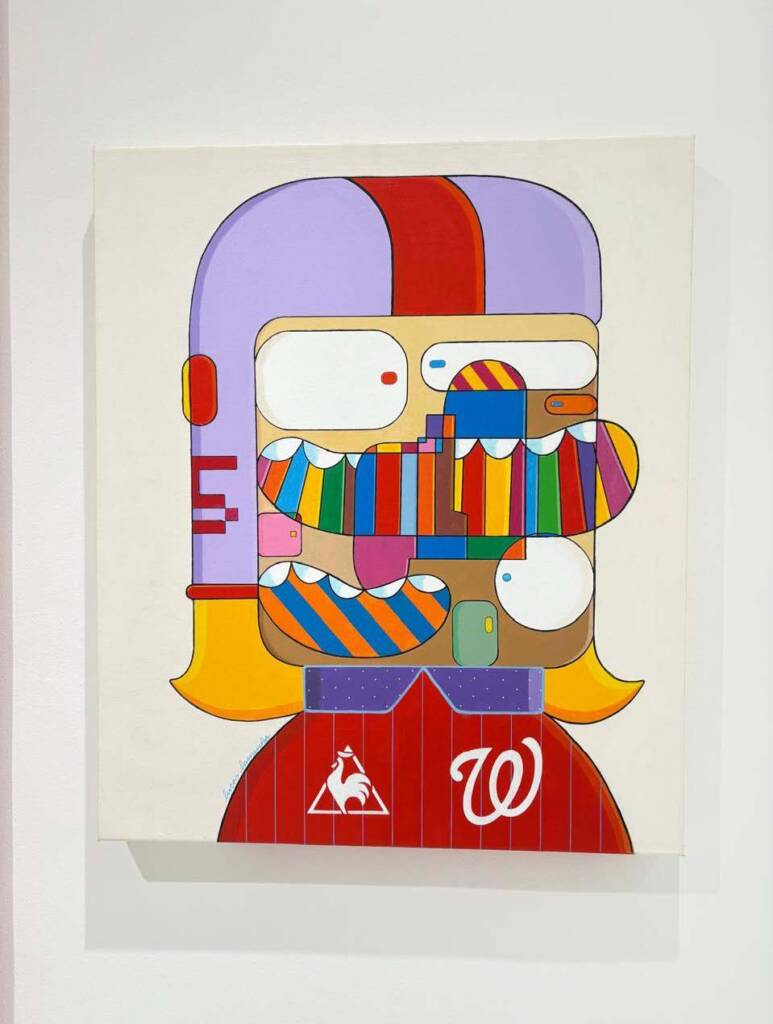 Artista: Lucas Lamenha / Obra: "THE NATIONALS" / Técnica: ACRÍLICA E MARCADOR SOBRE TELA / Tamanho: 65cm x 55 cm / Ano: 2025 / R$ 10.000