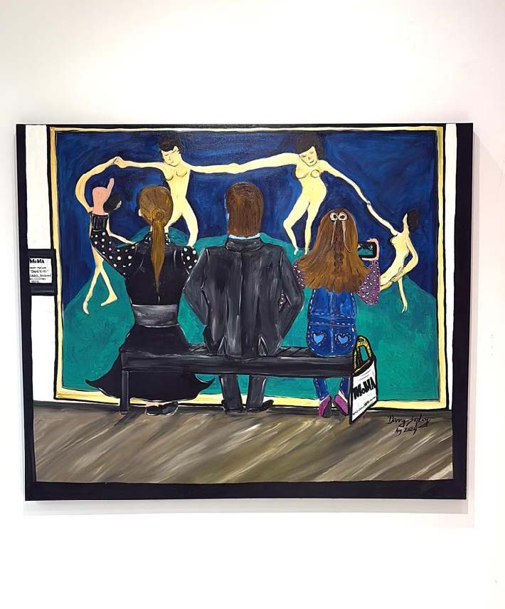 Artista: Danny Suplicy / Obra: "THE FAMILY IN MOMA"  /Técnica: tinta óleo sob tela/ Tamanho: 1.20x1.00cm / Ano: 2025 / R$ 15.000