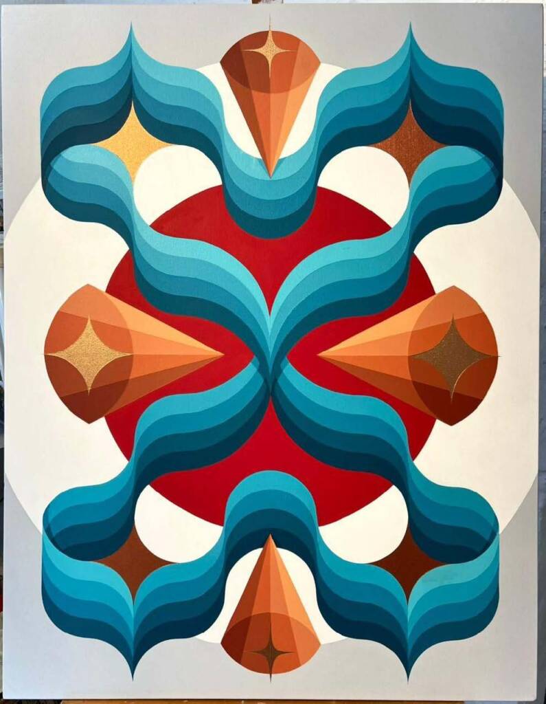 Artista: Higraf / Título: Nascente / Acrílica sobre canva Dimensões: 90x70cm / Ano: 2025 / R$ 11.000