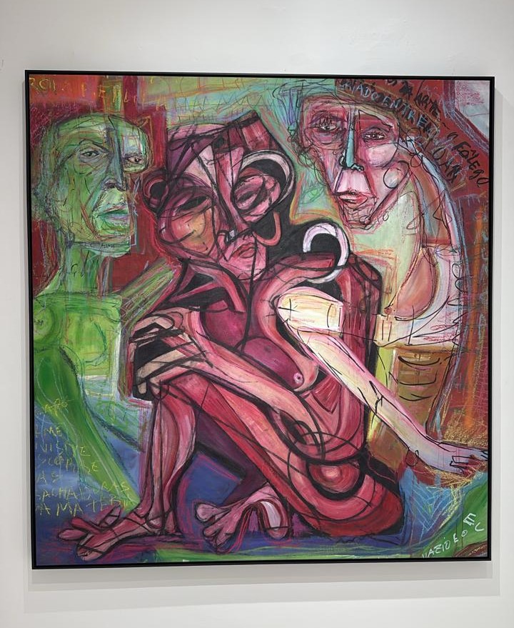 O Vão entre o vazio e o Eu. Tamanho 1.47x 1.141 Pintura tinta acrílica, giz , carvão e linha sobre Canvas . BRL 15.000