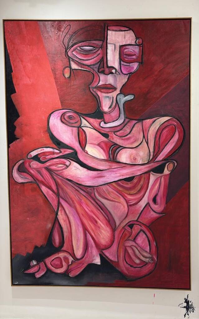 Obra: Her Tamanho 1.91x 1.31 Técnica pintura acrílica e carvão sobre Canvas. BRL35.000