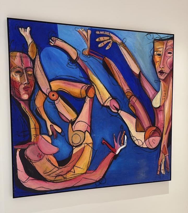 obra :: Queda livre . Tamanho 1.70x 1.77 Pintura tinta acrílica, giz, carvão sobre Canvas . Ano 2026