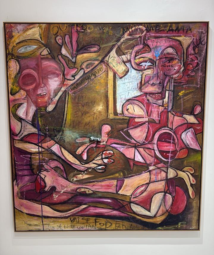 obra: Último Toque Tamanho 1.50x1.42 Pintura tinta acrílica, carvão , giz sobre Canvas . BRL. 15.000