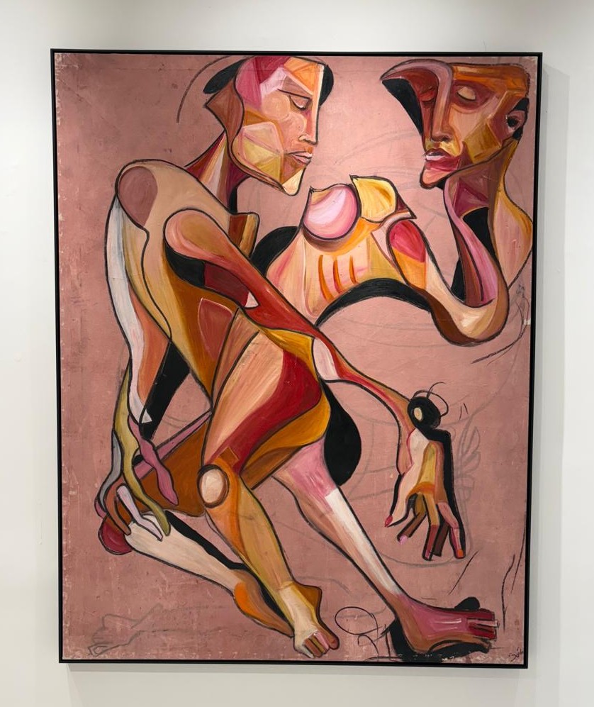 Obra: Contrapasso Tamanho : 1.78 x 1.40 Técnica: Pintura acrílica , giz sobre Canvas Valor 35.000 vendida